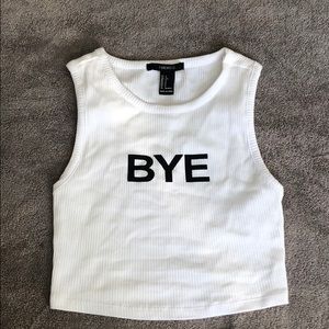 Ribbed Crop tank ‘BYE’